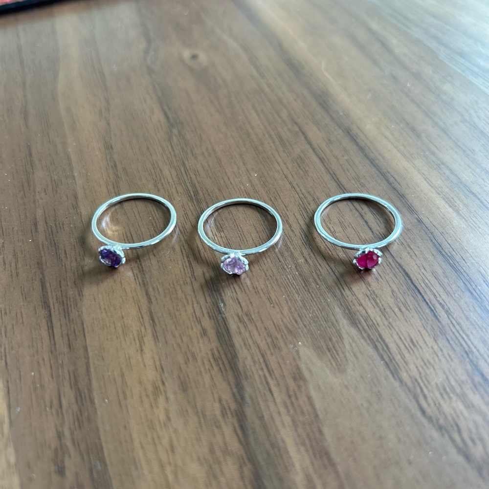 Swarovski stack ring set Size 7 - Picture 3 of 5